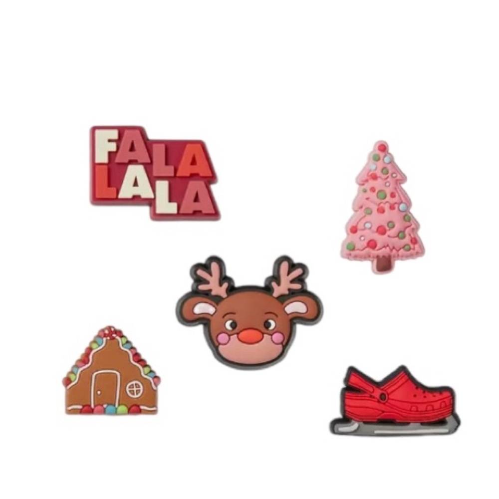 Crocs Jibbitz Charms Holiday Mix 5-Pack Shoe Charms - Picture 3 of 6